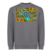 Storm western turquoise and sunflowers skinny metal can holder Heavyweight Sweatshirt - HRA Design Shop