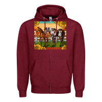 Burgundy Western Ranch Horses Zipper Hoodie - LillyAllenDesigns