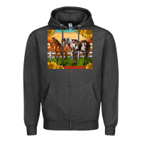 Charcoal Heather Western Ranch Horses Zipper Hoodie - LillyAllenDesigns