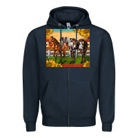 Navy Western Ranch Horses Zipper Hoodie - LillyAllenDesigns
