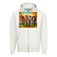 Western Ranch Horses Zipper Hoodie | Teevron