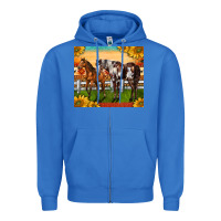 True Royal Western Ranch Horses Zipper Hoodie - LillyAllenDesigns