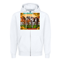 White Western Ranch Horses Zipper Hoodie - LillyAllenDesigns