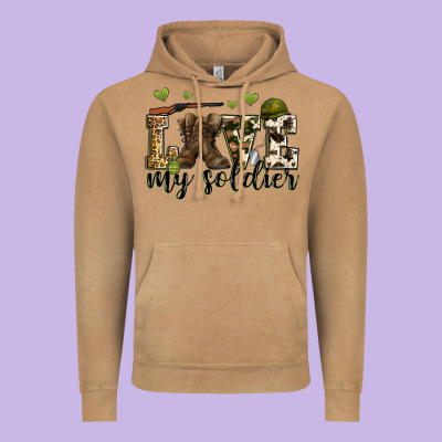Love My Soldier Vintage Hoodie Designed By Zillion Design Studio