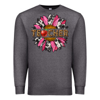 Charcoal Heather western teacher sunflower Premium Sweatshirt - NancyCooperArtShop