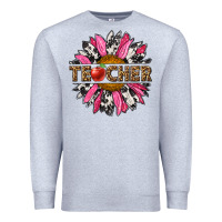 Heather Grey western teacher sunflower Premium Sweatshirt - NancyCooperArtShop
