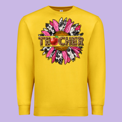 Western Teacher Sunflower Premium Sweatshirt Designed By Nancycooperartshop