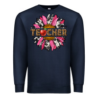 Navy western teacher sunflower Premium Sweatshirt - NancyCooperArtShop