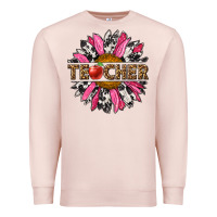 Pale Pink western teacher sunflower Premium Sweatshirt - NancyCooperArtShop