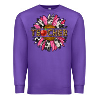 Purple western teacher sunflower Premium Sweatshirt - NancyCooperArtShop
