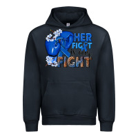 Navy Her fight is our fight Colon Cancer blue ribbon Urban Hoodie - NancyCooperArtShop