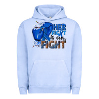 Her Fight Is Our Fight Colon Cancer Blue Ribbon Urban Hoodie | Teevron