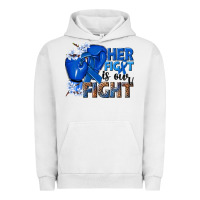 Pigment Lunar Rock Her fight is our fight Colon Cancer blue ribbon Urban Hoodie - NancyCooperArtShop