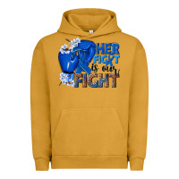 Pigment Peanut Butter Her fight is our fight Colon Cancer blue ribbon Urban Hoodie - NancyCooperArtShop