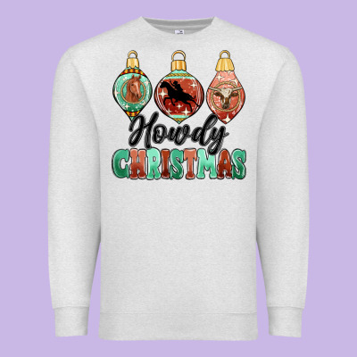 Howdy Christmas Premium Sweatshirt Designed By Maliassmallbusiness