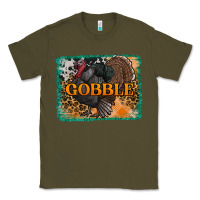 Army Green thanksgiving turkey gobble with background Classic Tee - RanaPortraitStore