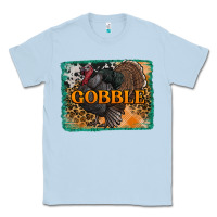 Dusty Blue thanksgiving turkey gobble with background Classic Tee - RanaPortraitStore