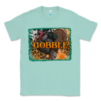 Seafoam thanksgiving turkey gobble with background Classic Tee - RanaPortraitStore