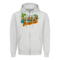 Dove Grey Beer and sunshine Zipper Hoodie - NancyCooperArtShop