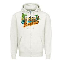 Oatmeal Heather Beer and sunshine Zipper Hoodie - NancyCooperArtShop