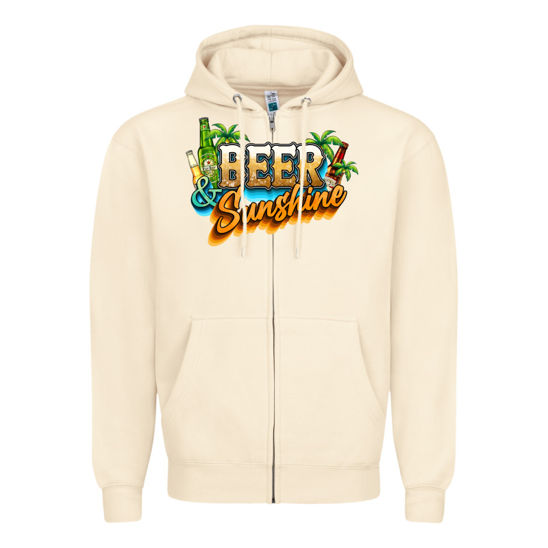 Beer And Sunshine Zipper Hoodie by NancyCooperArtShop | Teevron