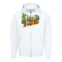 White Beer and sunshine Zipper Hoodie - NancyCooperArtShop