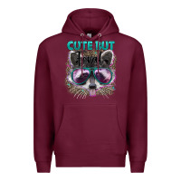 Burgundy cute but feral Premium Hoodie - Artiststas