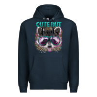 Navy cute but feral Premium Hoodie - Artiststas