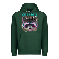 Sports Green cute but feral Premium Hoodie - Artiststas