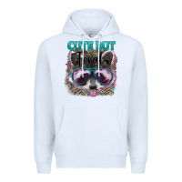 White cute but feral Premium Hoodie - Artiststas