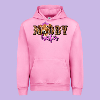 Moody Heifer With Leopard Urban Hoodie Designed By Texasbilliewilder