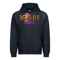 Navy Moody Heifer with Leopard Urban Hoodie - texasbilliewilder