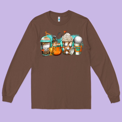 Golf Coffee Cups Long Sleeve Tee Designed By Jasminsmagicworld