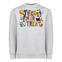 Heather Grey trick or treat Heavyweight Sweatshirt - CowhideDigitalArt