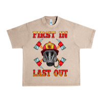 French Oak firefighter face mask with axes Urban Heavy Tee - HRA Design Shop