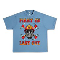 Pebble Blue firefighter face mask with axes Urban Heavy Tee - HRA Design Shop
