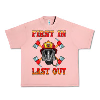 Salmon firefighter face mask with axes Urban Heavy Tee - HRA Design Shop