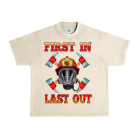 Sandshell firefighter face mask with axes Urban Heavy Tee - HRA Design Shop