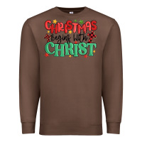 Chestnut christmas begins with christ Premium Sweatshirt - MaliasSmallBusiness
