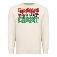 Sandshell christmas begins with christ Premium Sweatshirt - MaliasSmallBusiness