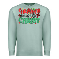 Seafoam christmas begins with christ Premium Sweatshirt - MaliasSmallBusiness
