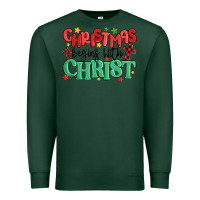 Sports Green christmas begins with christ Premium Sweatshirt - MaliasSmallBusiness
