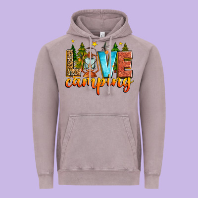 Love Camping Vintage Hoodie Designed By Zillion Design Studio