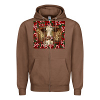 Chestnut christmas heifer with candy canes Zipper Hoodie - BarkalooDesign
