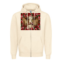 Sandshell christmas heifer with candy canes Zipper Hoodie - BarkalooDesign