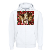 White christmas heifer with candy canes Zipper Hoodie - BarkalooDesign