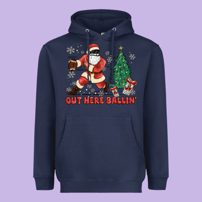 Out Here Ballin' Heavyweight Hoodie Designed By Maliassmallbusiness