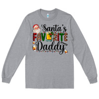 Heather Grey santa's favorite daddy Long Sleeve Tee - AdoDesignShop