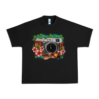 Floral Lotus Leaf Film Roll Vintage Camera Urban Heavy Tee | Teevron
