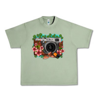 Oil Green floral lotus leaf film roll vintage camera Urban Heavy Tee - FaDigitalArtStudio